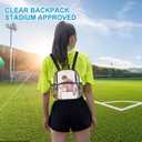 Busiuw Clear Backpack for Stadium Events Clear Backpack 12x12x6 with Front Pocket for Concert Sport Fashion Women Backpack Events Work Travel