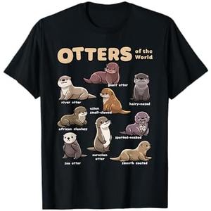 Otter Sea Animals of The World Chibi Otter Lover Educational T-Shirt S