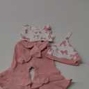 Renotemy Preemie Newborn Baby Girl Clothes Infant Romper Fall Winter Outfits Gifts for Girls Cute Bell Bottoms Pant Sets