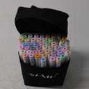 SFAIH Pastel Alcohol Markers Brush Tip - 51 Colors Double Tipped Art Markers for Artist Adult Coloring Illustration, Gifts for Artist Adult, Dual Tip Brush & Chisel, Colorless Blender, Easy Blending