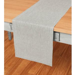 Solino Home Linen Oyster Grey Table Runner 120 Inches Long - Athena, 100% Pure Linen Dining Table Runner 14 x 120 Inch for Spring, Summer, Mothers Day
