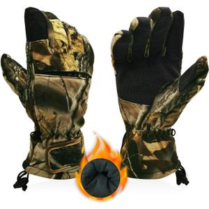 Camo Hunting Gloves, Anti-Slip, Water Resistant Ski/Fishing Glove for Cold Weather