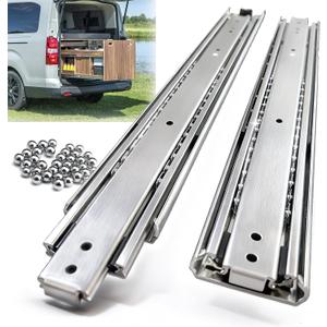 Thickened 200Lbs Heavy Duty Drawer Slides 1 Pair 22 Full Extension Ball Bearing Sliding Rails Kitchen Cabinet RV Runners Shelf Tool Box Tracks Glides (1/2" Thick, 22" L)