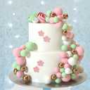 ASTARON Ball Cake Topper, 32 Pcs Foam & Wire Decorations, Mini Balloons Cake Topper Sticks, 4 Colors & Sizes for Wedding Party Birthday Cake Decorating
