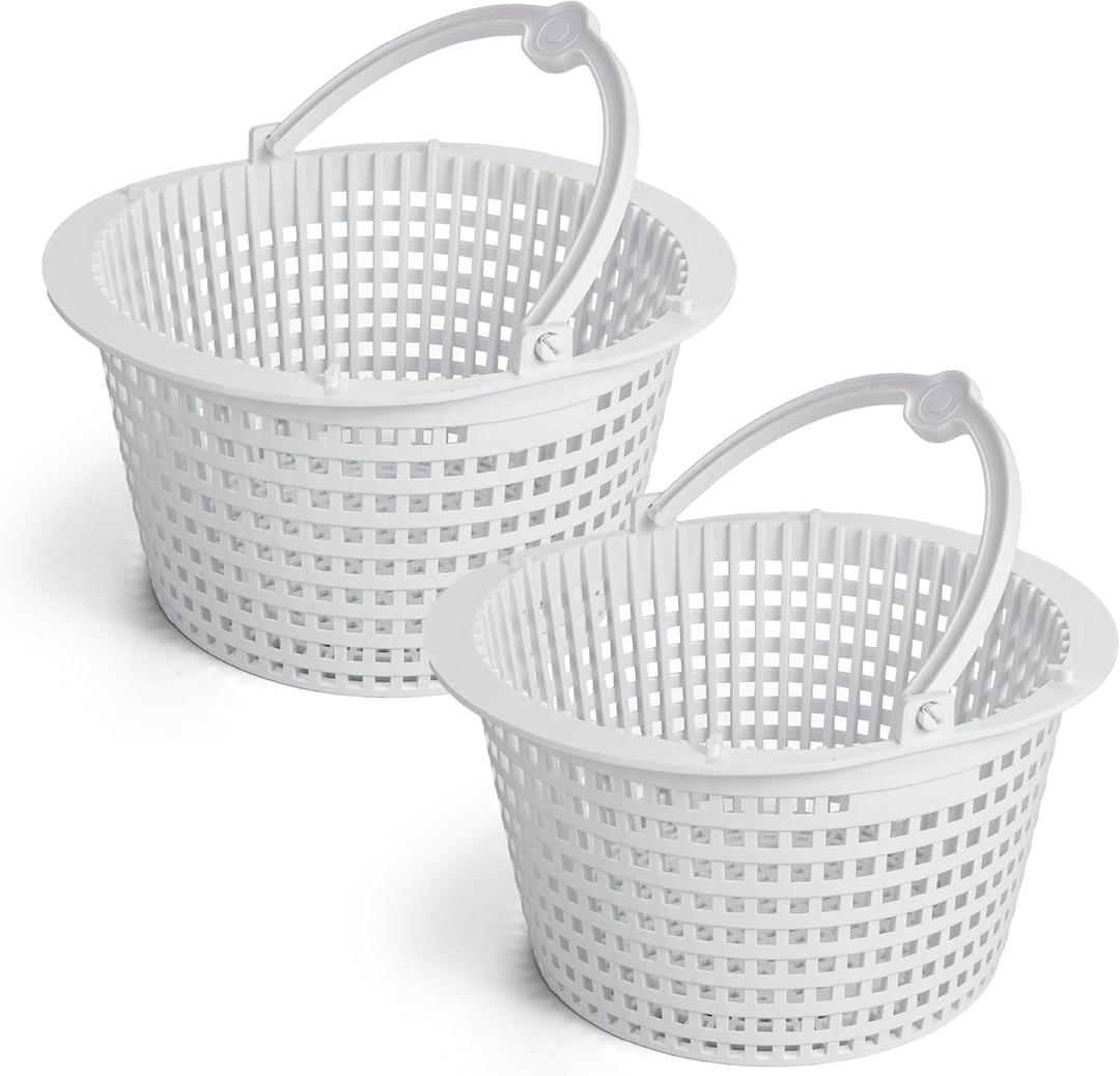 BlueStars SPX1091C Skimmer Basket with Handle for Hayward Automatic Skimmers SP1091WM SP1091LX, Dyna-Skim Pool Filter Strainer Basket Replacement, fits Pentair HydroSkim 513330 (2 Packs)