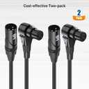 Cable Matters 2-Pack Right Angle XLR Cable, XLR Microphone Cable - 3ft, Oxygen-Free Copper (OFC) Microphone Right Angle Cord, Mic Cord, Black