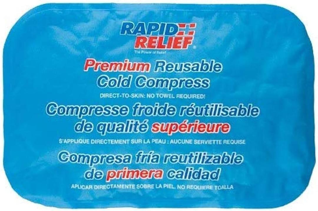 Rapid Relief Large Reusable Gel Cold Compress - Comfortable Flex Ice Packs for Back, Knee, Shoulder, Muscle Aches, and Body Pain Relief 8 x 12 Large