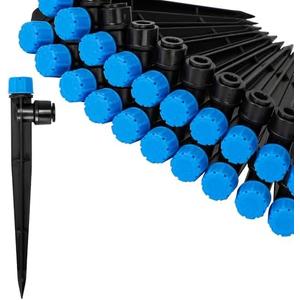 MIXC Quick Connector Drip Emitters for 1/4" Tubing, Adjustable Flow, 360° Fan-Shaped Sprayer (Drip Emitter Stream, 20 Packs)