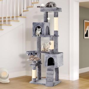 YITAHOME 70.8in Cat Tree Tower for Indoor Cats: Multi-Level Kittens Pet Play House Condo Furniture Activity Center with Scratching Posts Stand Light Grey