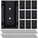 Goovilla Deck Railing Bracket Connectors, 2x4 Brackets for Railing Wood Lumber Post, 10 PCS Sturdy Nylon Deck Rail Bracket with 60 PCS Coating Screws for Wooden Stair Fence Railings Handrail, Black
