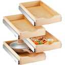 Sintuff 4 Pack Wooden Pull out Tray Cabinet Organizer Gentle Close Roll out Shelves for Kitchen Cabinets Fully Assembled Slide Pantry Shelves (12'' X 21'')