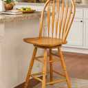 Sunset Trading Selections 24" Counter Height Swivel Barstool | Farmhouse Country Cottage Windsor Arrowback Caf Stool | Light Oak Solid Wood | Dining Room Kitchen Home Bar Furniture