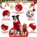 2 x Christmas Dog Sweaters for Small Medium Large Dogs and Cats,Pet Soft Warm Holiday Outfit Girl & Boy,Pup Winter Clothes Turtleneck Double Knitting Collar for Outdoors Playing (Deer, L)