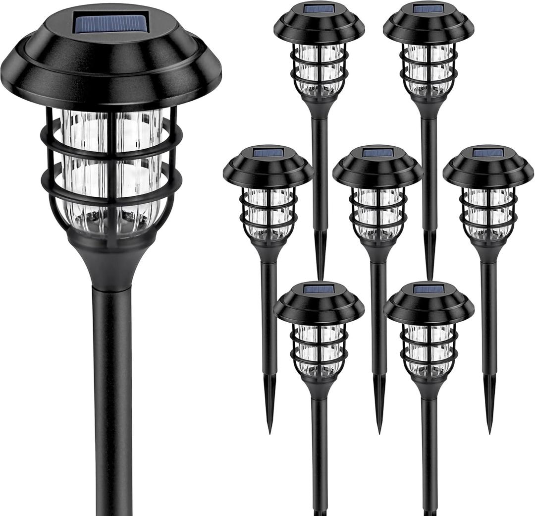 SOLPEX Solar Lights for Outside, Solar Outdoor Path Lights, Garden Lights Waterproof, Solar Powered Landscape Lighting for Yard, Garden, Pathway, Patio, Porch, Walkway, Driveway, 8 Pack (Cold White)