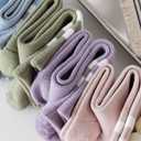 Tergy 8 Pairs Long Yoga Socks with Grip for Women Anti Skid Gripper Socks No Slip Socks for Pilates, Barre, Dance,Yoga