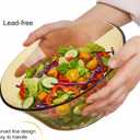 ZEAYEA 2 Pack 9 inch Glass Salad Bowls, Round Serving Bowls for Mixing Salad or Cereal, Amber Glass Prep Bowls for Cooking Baking Prepping, Dishwasher Safe