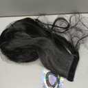 BARSDAR Natural Black Straight Ponytail Extension - 26 Inch Long Straight Wrap Around Ponytail for Black Women, Clip in Pony Tail Hair Extensions Synthetic Pony Tails Hairpieces Daily