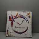 Constantplanet Brown Office Wall Clock Battery Operated Rustic Solid Wood Analog Clocks for Walls 20 Inch Silent Wall Clock Large