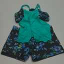 Tempt Me Women Plus Size Tankini Swimsuits - Two Piece Tummy Control Bathing Suits with Shorts 2025 Swimwear (Aqua and Blue Flower, 16W)