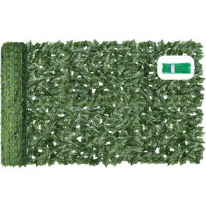 KASZOO Artificial Ivy Privacy Fence Screen, 100x40 in, 10 Pack, Green, Plastic & Polypropylene, Garden Style