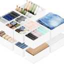 SpaceAid Drawer Organizer Clothes, 12 Pack Dresser Organizer Bins for Nursery, Closet Organization and Storage Dividers for Clothing, Baby Clothes, Underwears, Socks (White)