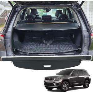 Vesul Retractable Cargo Cover Compatible with Jeep Grand Cherokee (2 Row WL) & 4XE 2022 2023 2024 2025 Security Shade Shield Tonneau Cover Anti-Peeping Luggage Privacy Screen