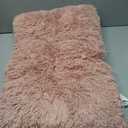 EHEYCIGA Fluffy Dog Crate Bed for Medium Dogs, Plush Faux Fur Pet Crate Pad, Calming Anti Anxiety Medium Pet Bed, Washable Soft Warm Dog Mat with Non-Slip Bottom, Pink (29.5 x 20)