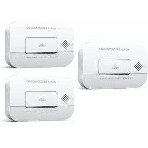 Ecoey Carbon Monoxide Detectors, 10-Year CO Detector with Human Alarm Sounds and Test Button, Carbon Monoxide Alarm with Electrochemical Technology and Low Battery Signal for Home, FJ127, 3 Packs