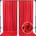 10 x 7 Feet Red Backdrop Curtain for Partie, Background Curtains for Photoshoot, Birthday, Wedding, Halloween, Thanksgiving, Christmas, New Year Party Decorations 5Ft x 7Ft, 2 Panels