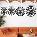 24 Inch wall Clock,Large wall Clock,Wall Clocks Battery Operated,Black Metal Non-Ticking,Wall Clocks for Living Room Decor,Bedroom,Kitchen(Highland Bull Wall Clock, 24 Inch)