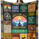 IWADNYI Yoga Gifts for Women, Gifts for Yoga Instructor Teacher, Yoga' Blanket 60"X50", Ideal Gifts for Yoga' Lover, Pilates Lover's Gift for Women, Yoga's Lover Blanket