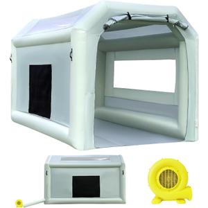 Portable Inflatable Paint Booth Tent with One Blower 550W Inflatable Spray Paint Booth with Air Filter System, Blow Up Paint Booth (10.8x8.2x7.2Ft)