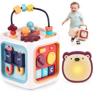 iPlay, iLearn Baby Learning Activity Cube, Montessori Sensory Toys for Toddlers 1-3, Infant Educational Busy Center, Travel Carseat Toy, Birthday Gifts for 6 9 12 18 Month, 1 2 3 Year Old Boys Girls