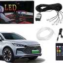 Car Atmosphere Lights - 5m 6m LED Fiber Optic Strip | Rubber APP Wireless Car Light | RGB Interior Decorative Strip for Trailer, Truck, Sedan, Pickup for Night Drives, Party, Decoration (to six, equipped with 6 meters)