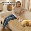 Smiry Non Slip Couch Covers for Dogs, Fuzzy Pet Couch Covers for 3 Cushion Sofa Pet Friendly, Soft Sofa Slipcovers Cushion Furniture Protector Washable (Camel, 27.6" x 82.7")