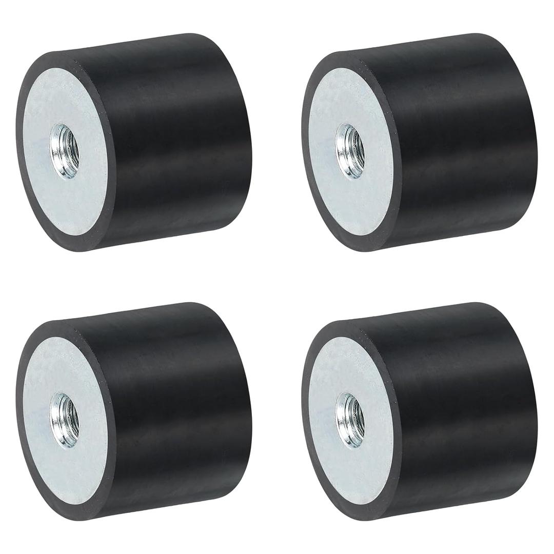 uxcell 4Pcs 25 x 20mm M6 Thread Female Rubber Mounts, Vibration Isolators, Replaces Anti Vibration Pads Flat Silent Block Base Block