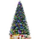 9 ft. Pre-Lit Snowy Artificial Christmas Tree Hinged Tree 11 Flash Modes with 780 Multi-Color Lights