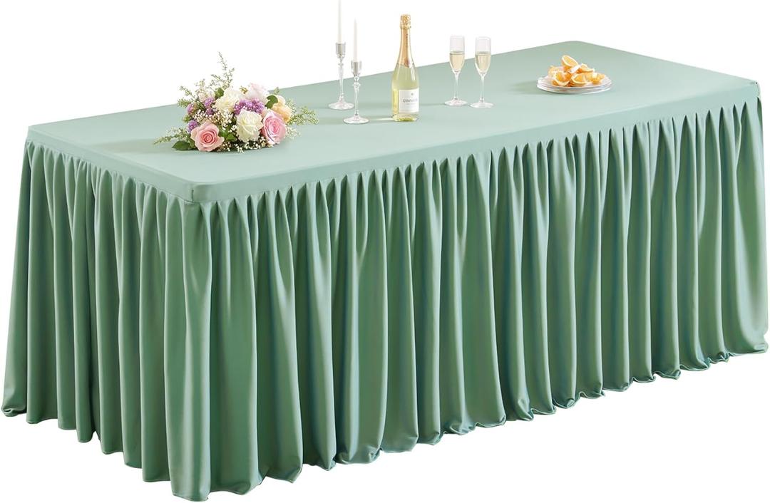 1 Pack Sage Green Table Clothes for 6 Foot Rectangle Tables, 72 x 30 Inch Sage Green Tablecloth Rectangle 6ft Wrinkle Resistant Washable Table Cover for Wedding, Party, Dining, Banquet, Buffet Tables