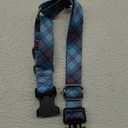 Hikiko Dog Collar for Small Medium Large Dogs, Adjustable Nylon Martingale Collars with Quick Release Buckle (Blue Plaid,L)