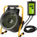 Greenhouse Heater with Digital Thermostat, 1500W Electric Outdoor Heaters for Patio, Fast Heating, Overheat Protection, Dustproof Design for Grow Tent, Green House, Flower Room, Yellow-Black