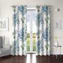 Coastal Nautical Window Curtain 50% Light Blocking Curtains Beach Ocean-Themed Starfish Seaweed Thermal Insulated Window Drape for Bedroom Living Room Kitchen Hotel, 2 Panels, 52x84 Inches, Blue (C1)