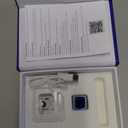 Smart Ring with Sleep Tracker, Heart Rate/Blood Pressure/Blood Oxygen Monitor, Pedometer, Exercise Meters, for iPhone & Android Size 10#, Dia 0.77 inches, Peri 2.44 inches (Silver with Blue) 