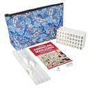 TIASUSAN Travel Mini American Mahjong Set, Mahjong Game Set with 166 White Tiles (0.8"), Complete Set with 4 Racks, and Thickened Blue Printed MahJongg Tiles Bag, Portable Travel Mahjongg Set