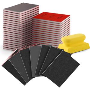 3x4 Inch 180-3000Grit Sanding Sponge Set, Snding Block, Ultra-Fine Wet/Dry Sandpaper for Wood, Metal, Drywall, Furniture Polishing