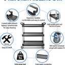 Utility Rolling Carts with Wheels, Large Plastic Service Carts, Heavy Duty Restaurant Cart with 4 Brake Lockable Wheels for Kitchen/Office/Warehouse (3 Tier-40.119.738.1inches/540lbs)