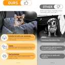 4-in-1 Dog Car Seat, Convertible Pet Booster Seat for Small Medium Dogs Up to 25lbs, Portable Travel Bed Sofa Pad with Safety Strap & Foldable Storage for Car Home Use