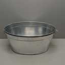 Large 6-Gallon Galvanized Tin Beverage Tub, 20x14x10 inches (Pack of 2)