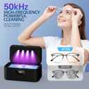 Ultrasonic Jewelry Cleaner, 50Khz Jewelry Cleaner Ultrasonic Machine for Jewelry, Eyeglasses, Rings, Watch Strap, Dentures, 24oz - 304 Stainless Steel Tank, Digital Timer, 5 Cleaning Modes(Black)