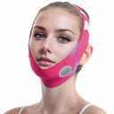 ROWMATE Graphene V-Line Mask Chin Up Mask V Shaped Face Mask Chin Strap for Sleeping,Jawline Shaper,Red,Small