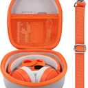 Storage Case Compatible with YOTO Mini (2024 Edition) Kids Screen-Free Bluetooth Audio Player+ Wired Headphones Bundle(Gray Case,Orange Zipper)
